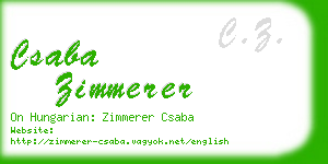 csaba zimmerer business card